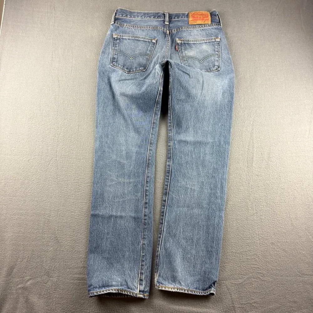 Levi's 501 Jeans Men's 29x30 (Fits 30x29) Blue Button Fly Faded Straight Regular